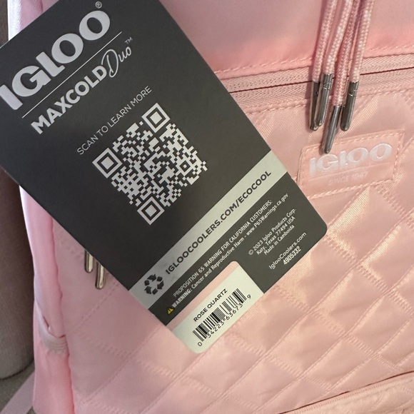 Igloo Pink Quilted Cooler Backpack - Picture 5 of 11